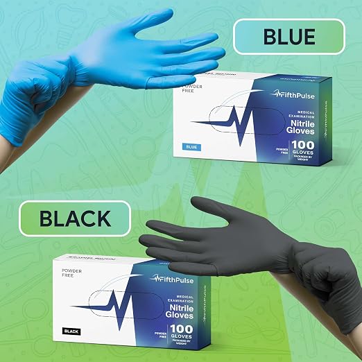 FifthPulse Medical Exam Blue Nitrile Gloves X Small 1000 Count - 3 Mil Powder and Latex Free Disposable Gloves - Case of 10 Boxes of 100
