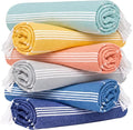 HAVLULAND Turkish Beach Towel Set of 6 Oversized 72x40 100% Turkish Cotton | Soft Hammam Peshtemal, Sand Free, Quick-Dry, Absorbent Bath Towel | Lightweight & Compact for Travel, Pool, Gym, Spa