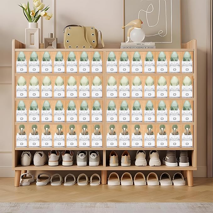 Clear Shoe Slot Organizer, 30 Pack Adjustable Shoe Slots Organizer for Closet Clear Shoe Stackers Shoe Rack Holder Shoes Space Savers for a Pair of Shoes