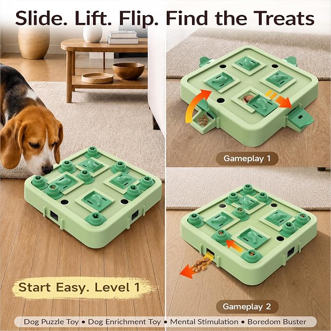 KADTC Dog Chess Puzzle Toy, Large Size, 3 Levels of Step-by-Step Challenge, Beginner to Advanced Slow Feeder & Mental Stimulation for Smart Dogs Enrichment Toys