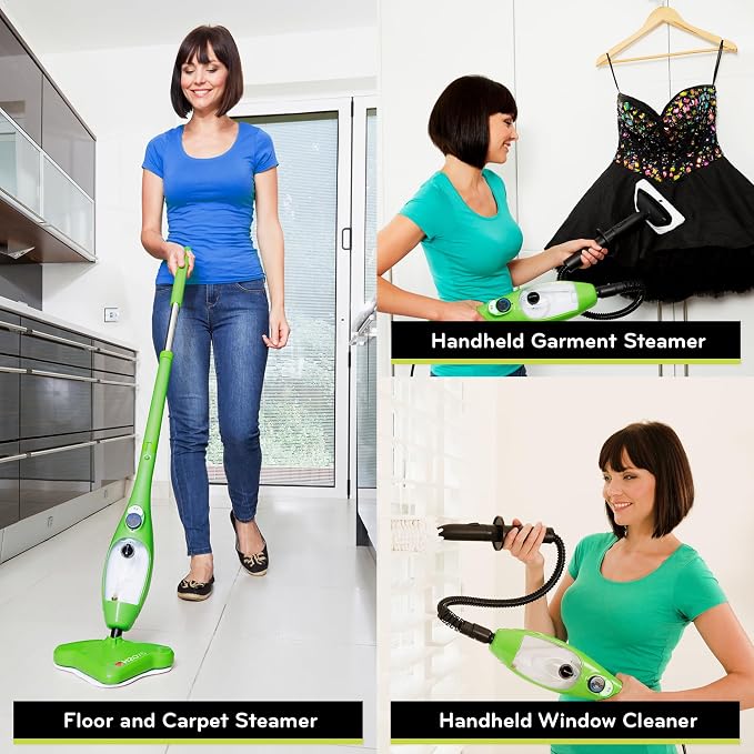 H2O X5 Dual Blast Steam Mop & Handheld Steam Cleaner | 5-in-1 Floor Steamer | Forward-Blast Mop Head for Edges & Tough Messes | Hardwood, Tile & Laminate Cleaner