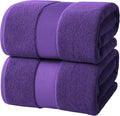 Infinitee Xclusives Jumbo Bath Sheets Towels for Adults – 600 GSM (35X70 Inches)– 100% Ring Spun Cotton, Soft and Absorbent Large Bath Towels for Bathroom (Profound Purple)