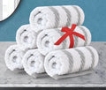 VOOVA & MOVAS Wash Cloths 4PC, 100% Cotton, 13x13 in, Gray White | Thick, Quick Dry, Soft, Absorbent, Dorm Room Essentials, Great For Bathroom, Travel, Gym
