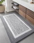 Color&Geometry Simple and Stylish Long Bathroom Rugs Runner Non Slip, 24"x59" Gray Bath Runner Rug, Absorbent, Soft, Washable, Microfiber Bath Mat Bathroom Carpet