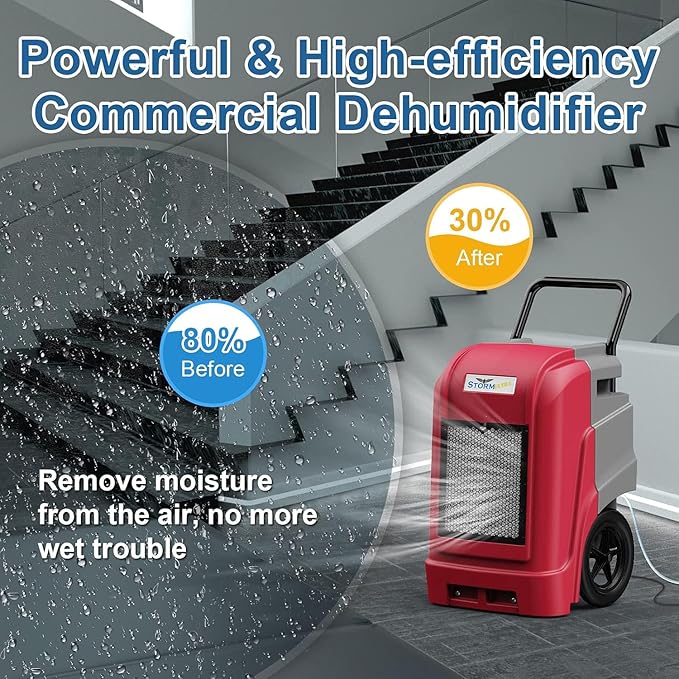 ALORAIR 190 Pints LGR Commercial Dehumidifier with Pump & Drain Hose, up to 2,600 Sq.Ft Industrial Dehumidifiers for Home, Water Damage Restore, Basements, Job Sites, 6 Years Limited Warranty
