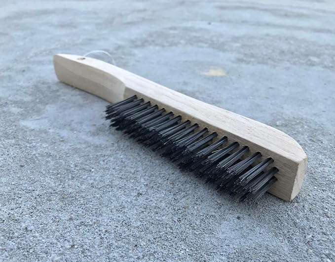 JOUNJIP 16 Multi-Purpose Shoe Handle Wire Scratch Brushes with Black Oil Tempered Steel