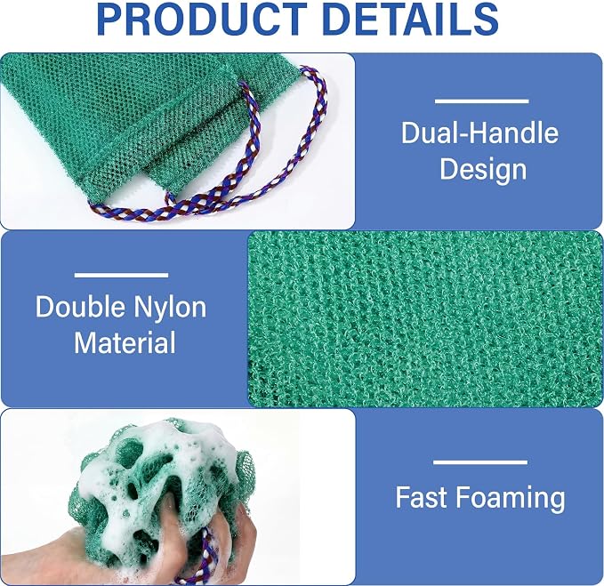HunnmingRe 30 Pcs African Net Sponge with Handles African Exfoliating Bathing Net Bath Shower Loofah Sponge Body Scrubbers Exfoliating Washcloth for Daily Home, Beauty Salons, Hotels Use (Colorful)