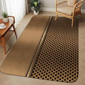 Brown Metal Hole Washable Area Rugs for Living Room Bedroom, Large Non Slip Indoor Floor Carpet Absorbent Low Pile Modern Copper Net Eye Hole Pattern Door Mat Rugs for Bathroom Entryway 63"x90.6"