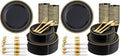 350 Pieces Black and Gold Plastic Plates with Disposable Silverware, Include 50 Dinner Plates 9”, 50 Dessert Plates 6.3”, 50 Black Cups 9 OZ, 50 Pre Rolled Napkins for New Year (Pack of 2)