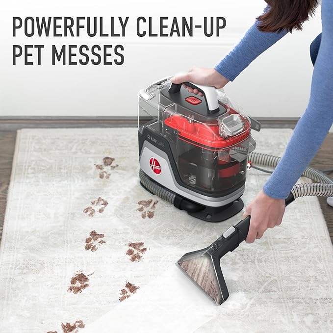 Hoover CleanSlate Plus Portable Carpet + Upholstery Spot Cleaner Machine | Powerful Suction with Versatile Tools, Pet Stain Remover, Car and Auto Detailer, Pair with Hoover Carpet Cleaner Solution