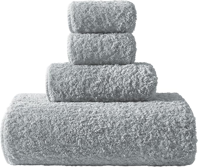 REDKISS Ultra-Plush Bath Towel Set - 900GSM Premium Thick Cotton for Bathroom & Spa, Super Absorbent Quick-Dry Bath Sheets with No Shedding (4-Piece Set for Adults, Luxury Hotel & Home Use)-Blue Lime