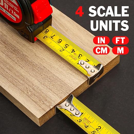 2 Pack Tape Measure 25 ft, Easy Read Retractable Measuring Tape 1-Inch Wide, Great for House Construction and Carpenter