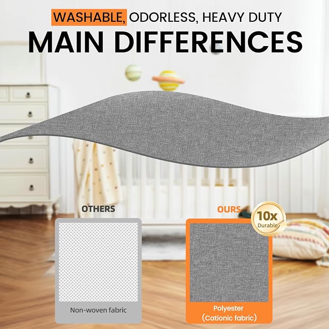 Criusia 3 Pack Sock Underwear Drawer Organizer Dividers, 64 Cell Fabric Foldable Dresser Organizer for Closet Organizers and Storage Boxes for Organizing Socks, Underwear, Ties (16+24+24 Cell, Gray)