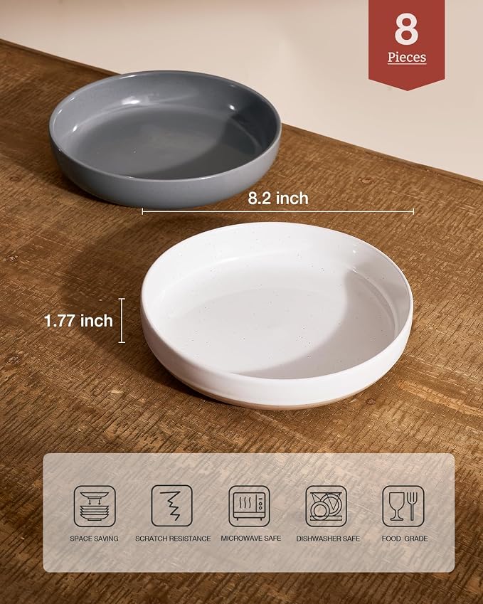 famiware Milkyway 33 oz Bowl Set, Pasta Bowls Set of 8, Salad Bowls Perfect for Your Friend for Housewarming, Thanksgiving, Christmas, Multicolor