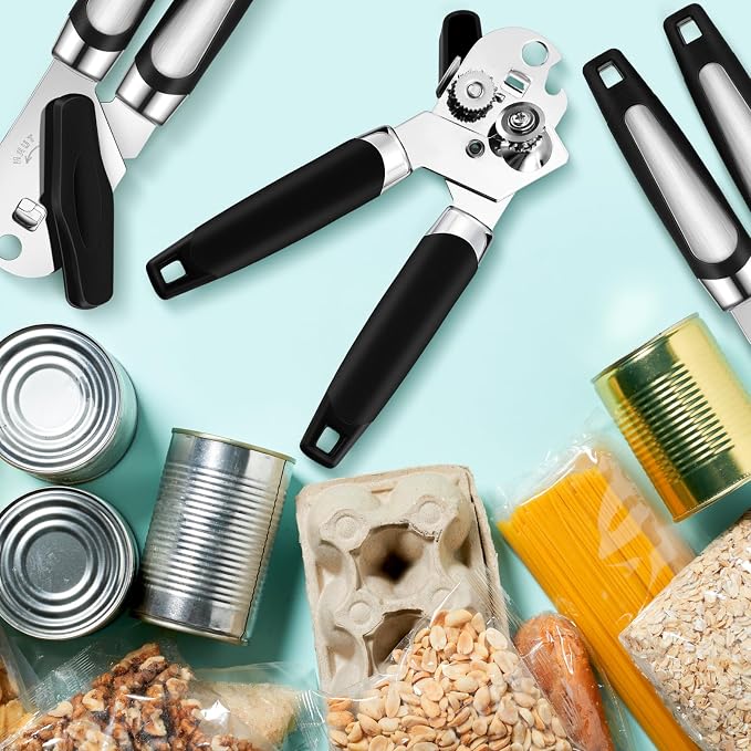 Gisafai 12 Pcs Manual Can Opener Bulk with Sharp Blade Smooth Edge Multifunctional Kitchen Gadget Handheld Openers Large Handheld Knob Can and Bottle Animals for Dorm Kitchen Essentials Gifts
