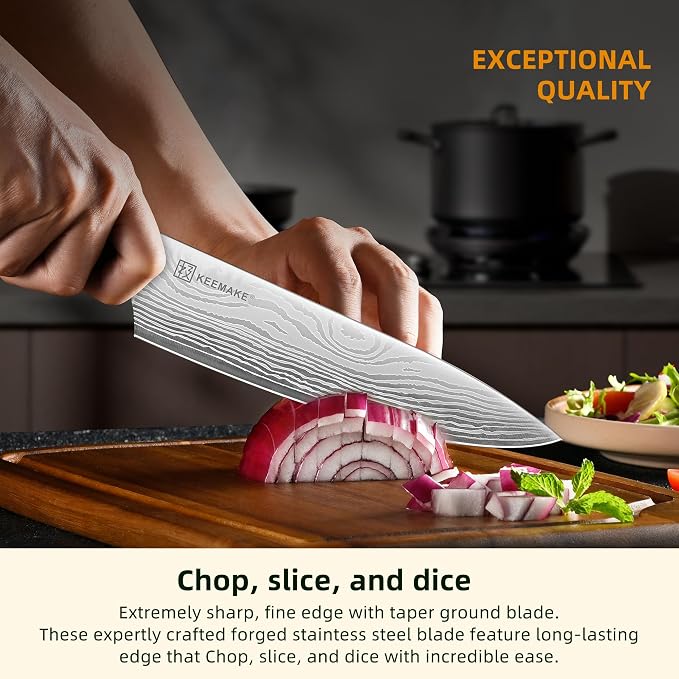 14 Pcs Kitchen Knife Set with Block, Ultra Sharp Knife Block Set | Japanese High Carbon Stainless Steel, Professional Chef Knife Set with Ergonomic Pakkawood Handle and Sharpener