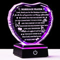 Arikyrist Wedding Gifts for Couples with Colorful LED Base 2026 Crystal Heart Anniversary Marriage Prayer Gifts, Newlywed Mr and Mrs Gift Decoration Sign Plaque Marriage Blessing Couple Bride Gift