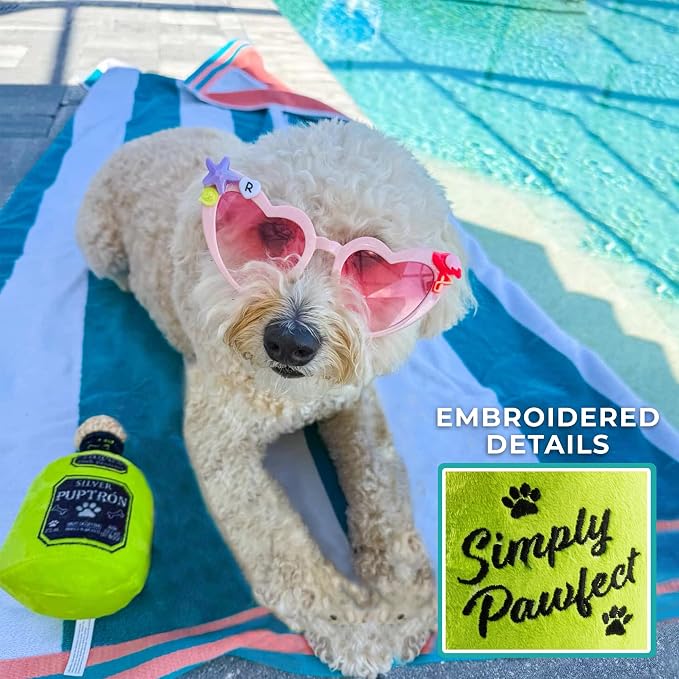 Haute Diggity Dog Puptron Tequila Plush Dog Toy for Small, Medium & Large Dogs, Interactive Funny Parody Squeaky Toys, Soft, Durable, Machine-Washable, Safe & Cute Birthday Gift for Dogs, One Size