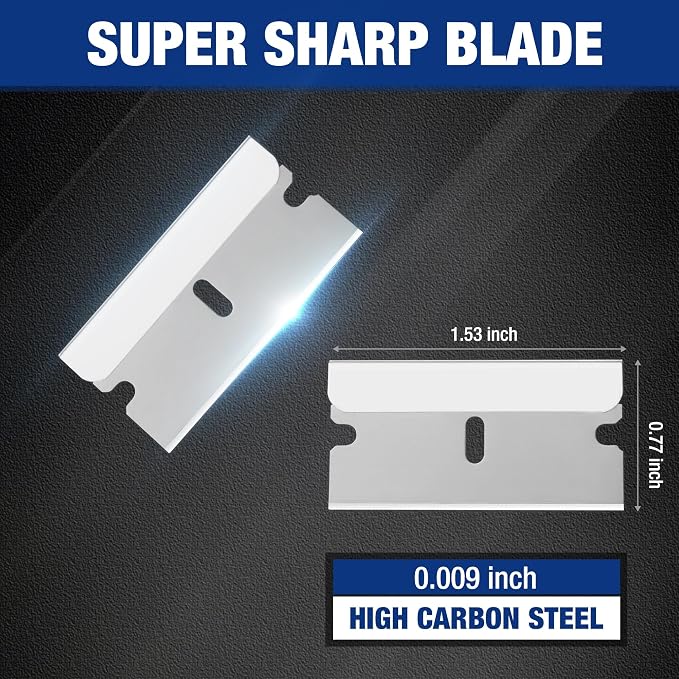 WORKPRO 800-Pack Single Edge Razor Blades, Carbon Steel Scraper Blades | Industrial Grade, High Carbon Steel, Sharp Single Edge Blades for Scraping, Cutting Rope, Boxes & Stickers