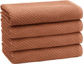 COTTON CRAFT Euro Spa Waffle Weave Bath Towels - Set of 4 Mocha Towels | Pure 100% Ringspun Cotton Oversized Luxurious Towel Set - Soft Plush Super Absorbent Low Lint Quick Dry - 30 x 56 inches