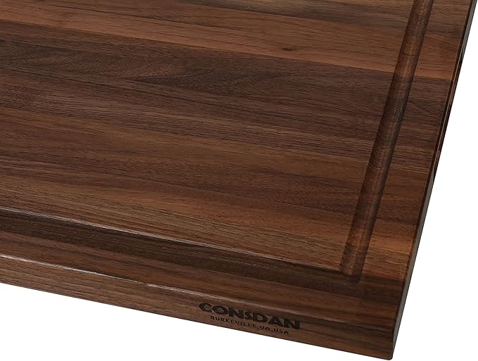 Walnut Cutting Board for Kitchen, USA Grown Hardwood, 20 x 15, with Invisible Inner Handle, Prefinished with Food-Grade Oil, Suitable for Kitchen Edge Grain, 1" Thick