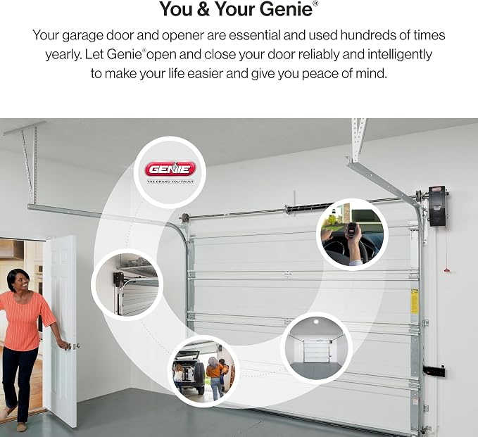 Genie 6072H-O Residential Wall Mounted Garage Door Opener, Black | Ultra-Quiet, Space Saving Compact Design, Wireless Wall Console, 1 Remote, for Residential Garage Doors up to 14ft tall