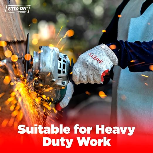 SAFETY Non-Slip 20 Pairs Red Latex Cotton Multi-Purpose Work Gloves- Nitrile Dipped & Rubber Palm Coated for a Firm Grip- Heavy Duty Premium-Construction-Moving-Warehouse-Garden-Gloves