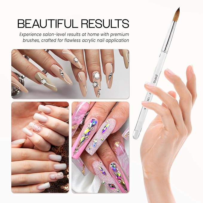 pana Finest Kolinsky 100% Pure Kolinsky Acrylic Nail Brushes (Round Shape) (Size # 12)
