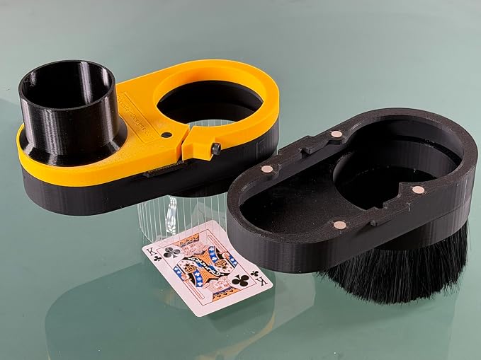 Extended Reach CNC Dust Shoe for Spindle, Clear + Brush Combo Dust Boot, Magnetic Quick-Release Split Base, 2-1/2” Vacuum Port, CNC Spindle/Router Dust Collection (65mm Dia.)