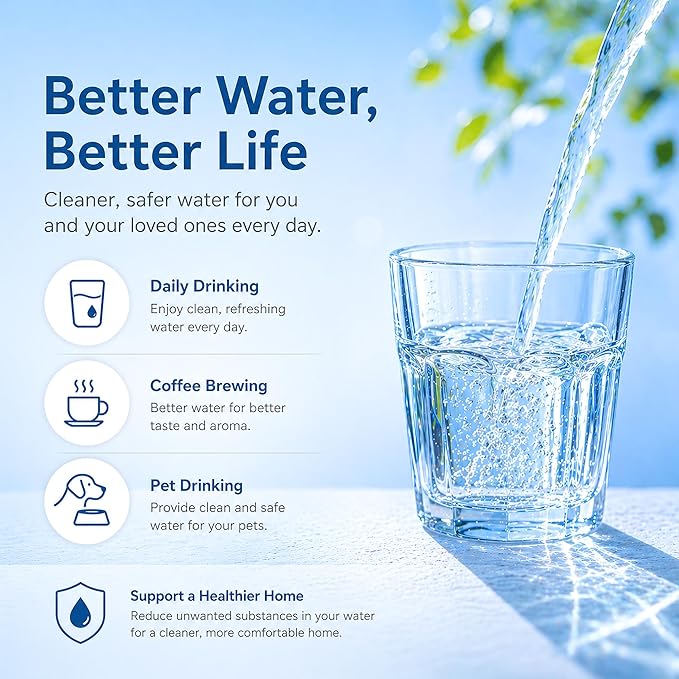 LCF Replacement Filter, Compatible with LCF-CF-01, Waterdrop Filter Replacement for WD-CTF-01 & WD-CTF-02 Systems, Replaces WD-CFF-01, 6-Stage, 𝐒𝐢𝐥𝐯𝐞𝐫 𝐈𝐨𝐧𝐬 Enhanced, 16,000 Gallons, 2-Pack