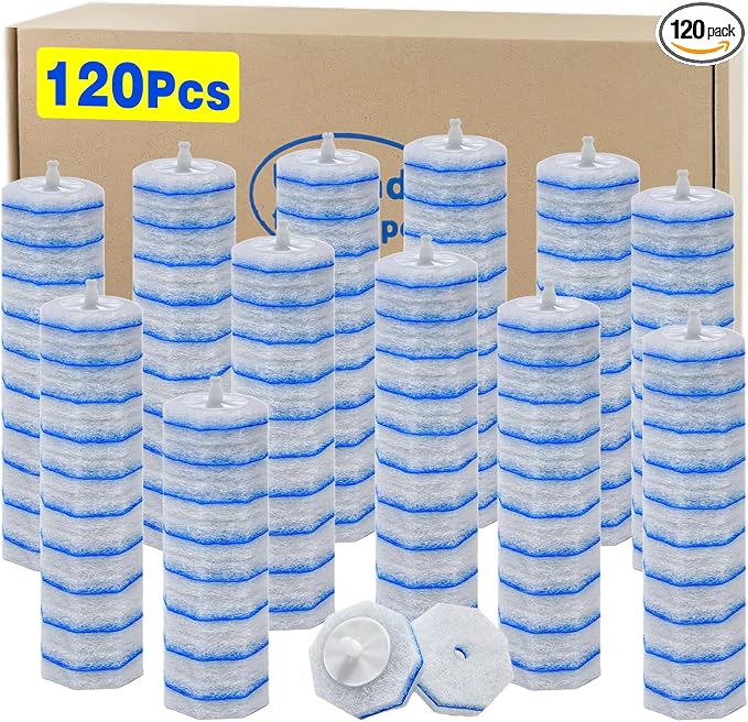 120 Count Toilet Bowl Brush Head Refills Compatible with Clorox Toilet Cleaning System, Upgrade Fiber Bowl Cleaner for Closestool Cleaning.(not included brush rod)