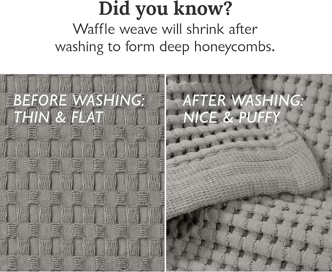 GILDEN TREE Waffle Bath Sheet Quick Dry Towel, Thin Luxury Bath Towels, Bath Sheets 40x80 Large Bath Towels, Modern Style (Pewter)