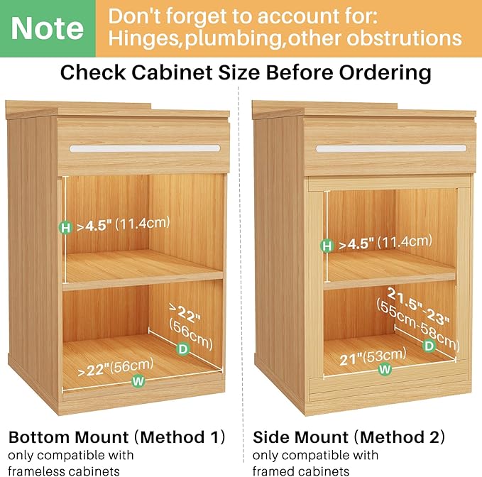 Pull Out Cabinet Organizer, Soft Close Wooden Slide Out Drawers for Pots and Pans, Full-extension Roll Out Shelves for Kitchen Cabinets, Pantry Organization, Bottom & Side Mount(21"W X 21"D x 3.4''H)