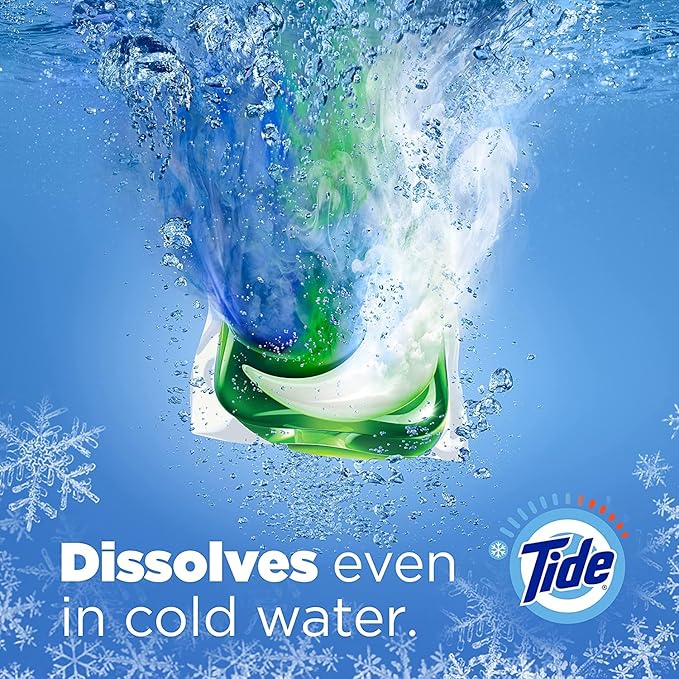 Tide PODS laundry detergent pacs, 3-in-1 Stain Remover, Odor Fighter, Color Protector, 57 Count, HE compatible, Clean Breeze Scent