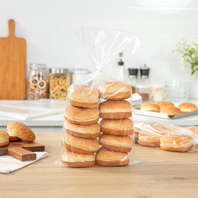 Restaurantware Bag Tek 11 Inch x 20 Inch Bread Bags 250 With Wicket Dispenser Bread Loaf Bags - Micro Perforated Freezer Safe Clear Plastic Baguette Bags Disposable