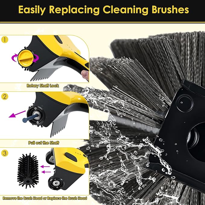 BBQ Grill Brush for Outdoor Grill, Electric Grill Cleaner with Water Tank Cordless Rechargeable BBQ Tool Spin Grill Cleaner Brush with 2 Removable Brush Head BBQ Grill Brush