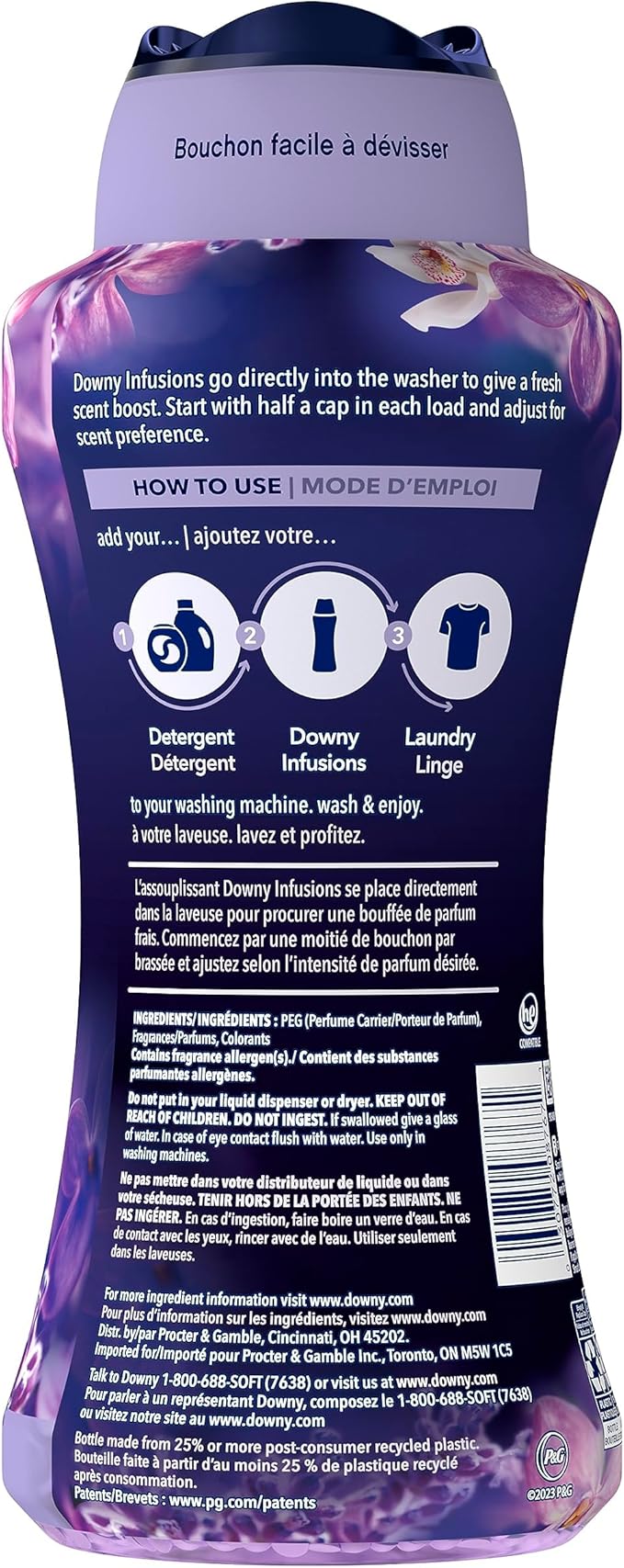 Downy Calm In Wash Laundry Scent Booster Beads, Soothing Lavender And Vanilla Bean Scent, 24.0 OZ, Laundry Scent Beads, Long Lasting Freshness (Pack of 4)