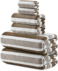REDKISS 6-Piece Microfiber Bath Towel Set, Ultra Soft, Highly Absorbent & Quick Dry, 35x70 Inch Oversized, Brown Towels for Bathroom, Spa, Gym, 2 Bath 2 Hand 2 Washcloths