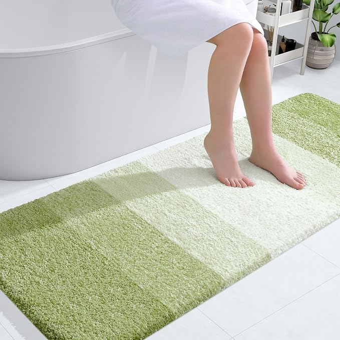 OLANLY Bathroom Runner Rugs Mat 59x24, Extra Soft Absorbent Microfiber Bath Rugs, Rubber Backing, Quick Dry, Long Bath Mats for Bathroom, Tub and Shower, Home Decor Accessories, Mustard Yellow