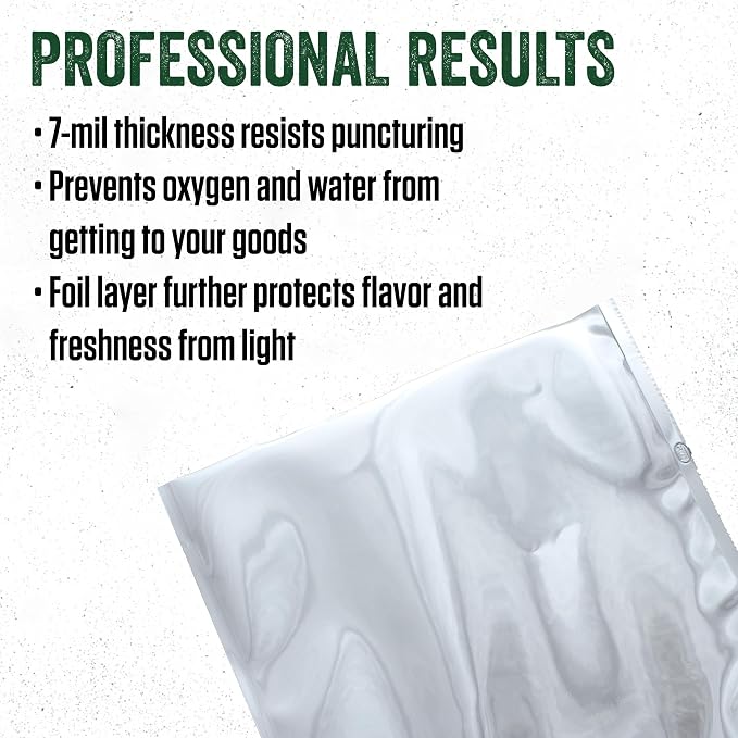 LEM Products MaxVac Pro Mylar Vacuum Sealer Bags, 11" x 13", 50 Count
