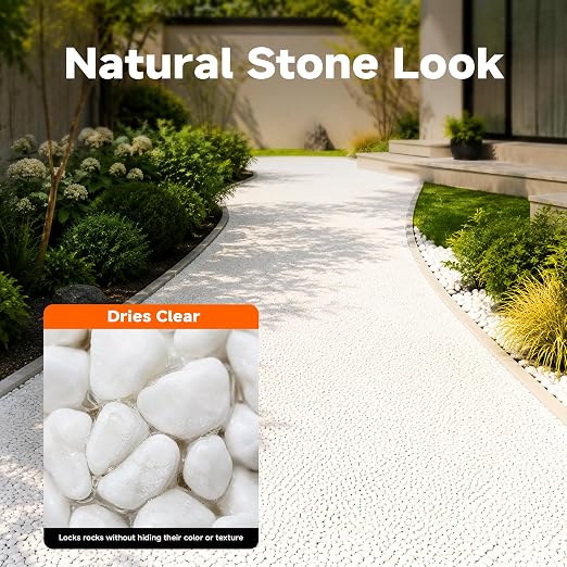 DESHIL Chem Rock Glue for Landscaping with Sprayer - 68OZ | Strong Rock Glue for Sand, Pea Gravel & Pebbles, Landscape Glue Binder for Walkway, Patios, Garden and Paths