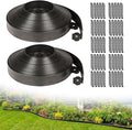 2 Inch Tall 100 FT Garden Edging Kit with 120pcs Spikes, Plastic Edging for Landscaping