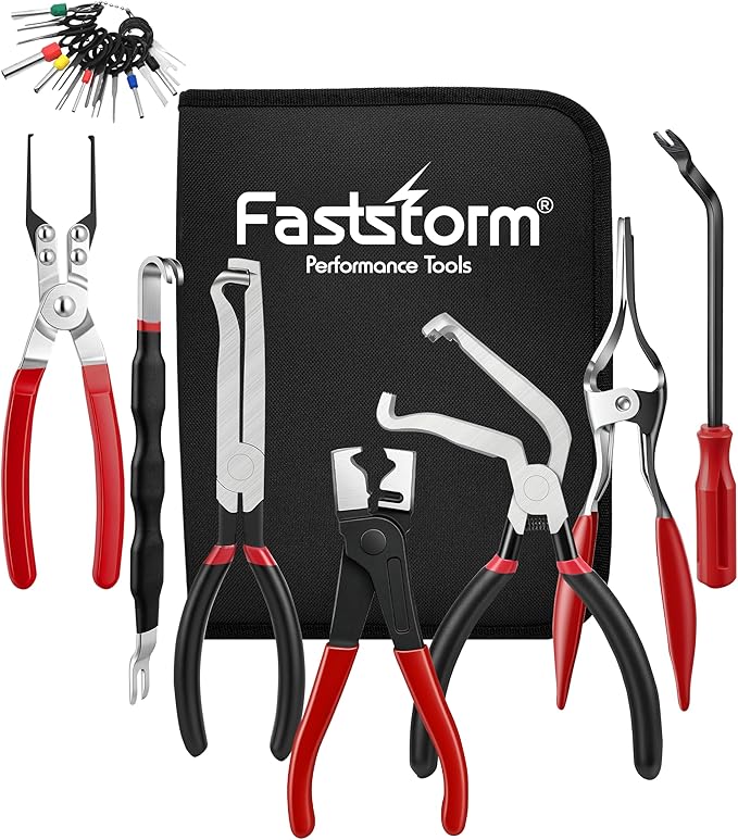 7PCS Electrical Disconnect Pliers & Fuel Line Disconnect Tool Set, Automotive Electrical Terminal Connector Separator Removal Tool Kit for Car Wiring & Fuel Line Connector Pliers
