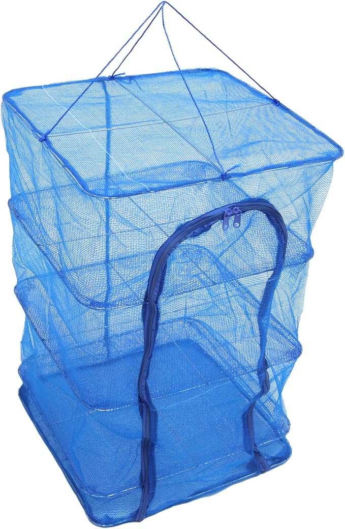 Gatuida Foldable Drying Rack Over The Door Shrimp Net Fish Trap Net Nylon Mesh
