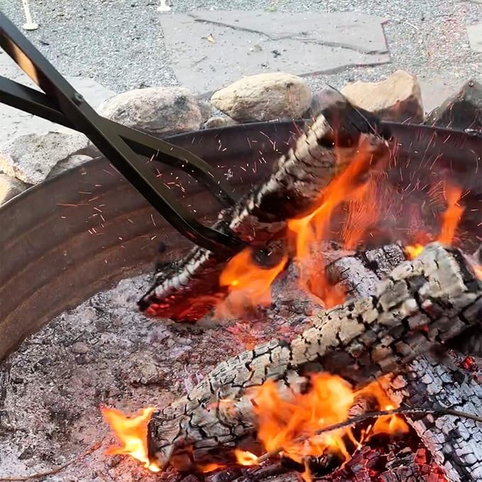 Log Claw 40 Inch | Heavy Duty Fire Tongs Firewood Grabber for Fire Pit Campfire Bonfire | Fireplace Tongs Log Grabber Claw for Indoor Outdoor Fireplace