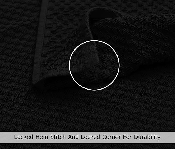 COTTON CRAFT Euro Spa Waffle Weave Bath Sheet - Set of 2 Black Towel Sheets | Pure 100% Ringspun Cotton Oversized Luxurious Towel Set - Soft Plush Super Absorbent Low Lint Quick Dry - 35 x 70 inches