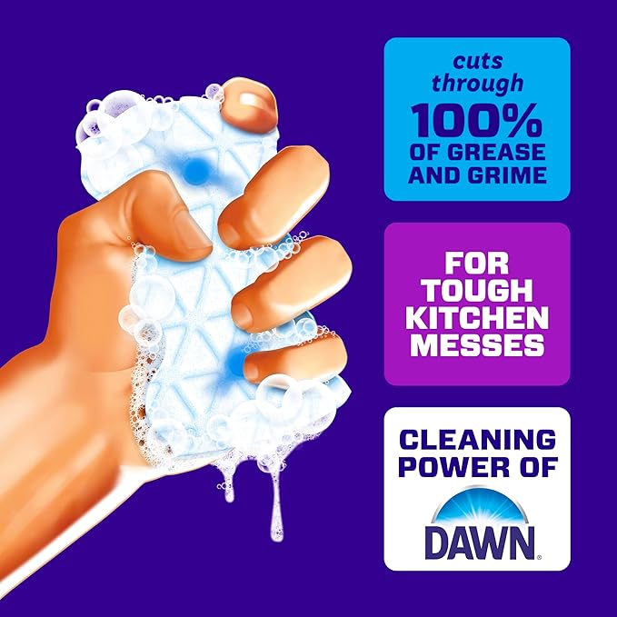Mr. Clean Magic Eraser Foaming Sponge, Kitchen Grease Eraser, Dawn Cleaning Power, Oven Cleaner, Clean Scent, 6ct (Pack of 4)