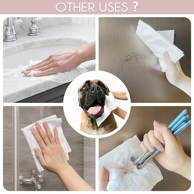 WOWOTEX 100% Cotton Disposable Face Towel 200 Count 10x12 Inch | Biodegradable Thick Soft One Time Use Dry Wipes for Sensitive Skin, Facial Cleaning, Makeup Removal