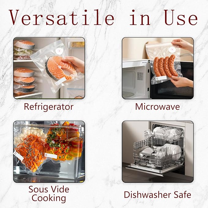 30-Pack Small Vacuum Sealer Bags & 2 Bonus Sealing Clips, Compatible with Chef Preserve – BPA-Free (8 x 10 in) Reusable Food Storage Bags for Freezer, Microwave, Sous Vide – Leak-Proof
