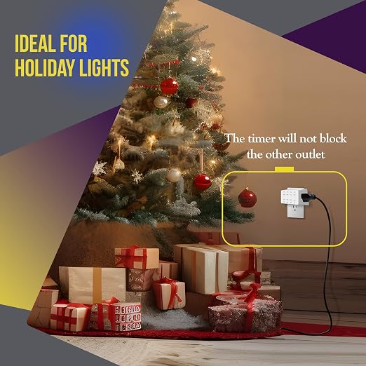 ENERLITES 8-Hour Indoor Countdown Plug-in Timer, UL Listed Timer for Electrical Outlets, 15-30 Min 1-2-4-8 Hour, for Fans or Lights, 1/4 HP, HET03-W, White